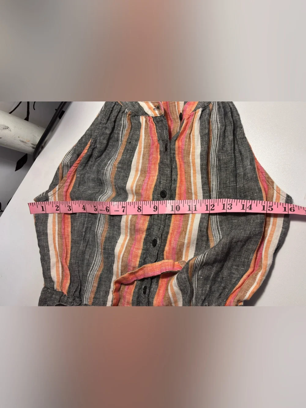 Joie Striped Halter Wide-Leg Jumpsuit 100% Linen